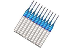 HILILAND 10 Stück Schaftfräser Satz Hartmetallfräser Blue Corn Cutter CNC PCB Gravur Fräswerkzeug Carving Drill Werkzeuge(1.0mm)