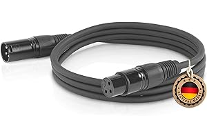 ETEC, Kabel XLR, kabel mikrofonowy, wtyczka XLR na gniazdo XLR, kabel łączący XLR, czarny, 5,00 m