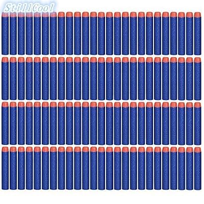 StillCool 100pcs 7.2cm Fléchettes Mousse Recharge Balle de Nerf pour N-strike Frapper Elite Series Blasters Pistolet Jouet Jeu de Plein Air Bleu