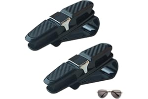 aqlbhz 2Pcs Sunglasses Holder For Car Car Glasses Holder Sun Visor Sunglasses With Card Clip Vehicle Glasses Clips Sunglasses Holder With 180 Degree Rotational Ticket Card Clip Holder