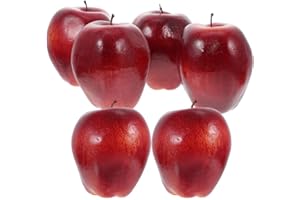 Warmhm 6 Stücke Künstliche Rote Äpfel Deko - Gefälschte Früchte, Kunstobst, Faux Äpfel - Künstliches Obst Display Foto Requisiten