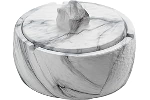 PURETÉAVHOM Posacenere in ceramica per esterni, con coperchio, posacenere per sigari, per fumatori, desktop, posacenere per interni (grigio semplice)