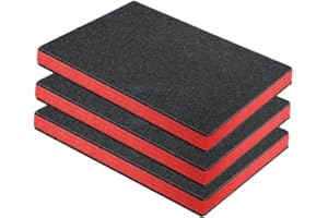 F Fityle 3x Tool Box Foam Insert High Density Shockproof Cuttable Removable Polyethylene Tool Foam Sheets Tool Box Liner Tool Boxes Organiser Inserts for Padding,30.5cmx25.5cmx2.5cm