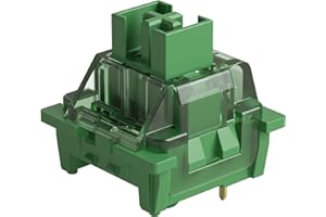 Akko V3 Pro Switch para Teclado Mecánico, Switches Lineales Resistentes, 3 Pin 45gf-65gf, Cubierta Transparente, Ranura LED RGB, Interruptor para Teclado MX Gaming/Kit DIY (45 PCs, Verde)