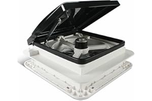 FUTCHOY Ventilator Turbo Kit Dusche Dachluke LED Lichter Vent Abluftventilator Belüftung für Wohnmobil RV 28 * 28cm für Wohnmobil Wohnwagen