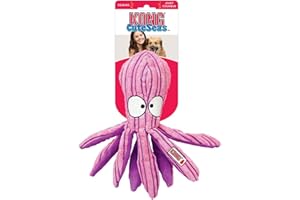 KONG CuteSeas Octopus – pluszowa zabawka dla psa ze sztruksu – dla dużych psów, 1 sztuka (1 opakowanie)
