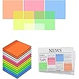 Transparent Sticky Notes 3x3 inch 600 Sheets 12 Pads Colorful Sticky Note Pads Clear Notes Self-Adhesive Memo Translucent Sticky Notes for Reading Studying Home Office School Memo (600 Pacs, 12 Pads)