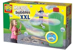 SES Creative | Kit Bulles Géantes Enfant | Jouet Extérieur 3 Ans+ | Baguette à Bulles XXL + Solution Savon Non Toxique | Activité Plein Air Été | Idée Cadeau Magique Jardin Plage