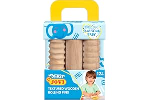 Jovi Plastilina baby - 3 Rodillos de madera, diseños diferentes, herramientas de modelaje para niños a partir de 12 meses (379/3RP)