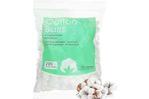 JOAAZAR Wattebällchen, Wattebausch aus Natur-Baumwolle, Klein, 200 Stück