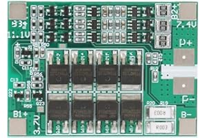 Rockyin Placa de protección de batería 3S 12V 40A Placa de protección de batería de litio Placa BMS PCB con carga de equilibrio