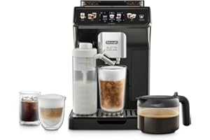 ‎DE'LONGHI De’Longhi Eletta Explore - Perfetto Kaffeevollautomat mit LatteCrema-Milchaufschäumer, 50 Getränke inklusive Cold Brew auf Knopfdruck, farbiges Touch-Display, Dunkelgrau (ECAM452.67.G)
