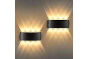 AOOTE LED-vägglampa upp och ned, 2 st moderna aluminiumdekorerade väggampor, 8 W, 3 000 K, varmvit vägglampa, aluminium, LED
