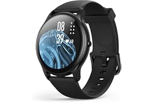 AGPTEK Smart Watch for Men, 1.3'' Full Touch Fitness LW11 Watch with Heart Rate Monitor, DIY Watch Face, Message Notification, IP68 Waterproof Outdoor Sports Smartwatch for Android iOS Phones, Black