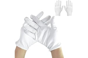 JIUJUDA9 6 Pairs White Cotton Gloves for Eczema Gloves, Moisturizing Gloves Over Night for Women Men Dry Hands Skin Spa Hand Cream(One Size)