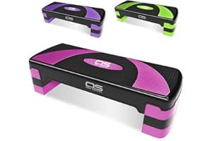 OZE SPORTS Aerobic Stepper platform -Step Steps board High - Exercise 2-5 Level Adjustable Height Fitness Workout Yoga Pilates Fitness Home Gym Removable Step Rise block