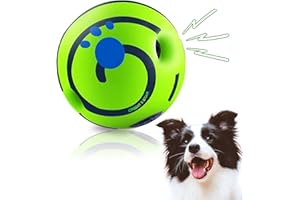 CREDIT 5 STAR Dog Balls, Wobble Giggle Ball Make Noise Squeaky Toy Interactive Dog Toys Puppy Chew Indestructible Ball for Small Breed GR02 (Original, 4.2 in)