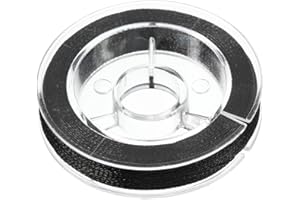 PATIKIL 50M/55 Yards Canne Guide Emballage Fil, 450D Métallique Bricolage Pêche Canne Guides Fixation Ligne, Noir