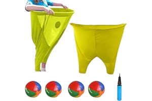 RYFPDML Granny Pants Toss Game Set, Granny Pant Outdoor Game with 4 Bouncy Balls Air Pump Funny Giant Stretchy GrannyPants Gift Toy Gift For All (B)
