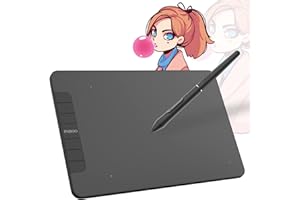 PNBOO Grafiktabletts PN640 mit 6 Hotkeys und Batterielosen Stift, Zeichenbrett hat Einen8192 Level, 5080LPI, Unterstützt Chrome OS/Linux/Android für Home Office und E-Learning