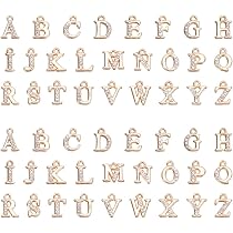 52 Breloques Alphabet Acier Inoxydable UNICRAFTALE - Or Et Argent, 10-15mm, Pour Fabrication De Bijoux