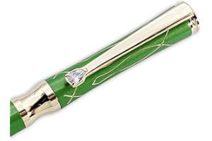 LACHIEVA LUX Nice Elegant Crystal Executive Stylo à bille en métal avec recharges Schmidt P900M (Noir/bleu) - Vert