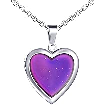 Tacery Collana Termocromica Ciondolo Amore, Collana d'Amore Che Cambia Colore, Regalo di Natale o Compleanno per Donna Giovane Unisex