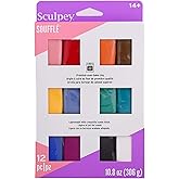 Polyform Sculpey Sufle Polimer Fırın-Bake Clay, 12 renk seti, Toksik Olmaz, 12 oz., Takı yapımı, tatil, DIY, karışık teknik v
