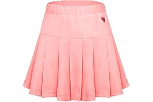 SEAUR Kinder Mädchen Faltenrock Schulmädchen Skater Rock mit Hose Einfarbig Sportrock Tennis Basic Plissee Röcke Süß Baumwolle - 100-155cm