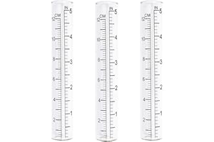 WANDIC Juego de 3 medidores de Lluvia de Cristal para jardín o Granja, Transparente