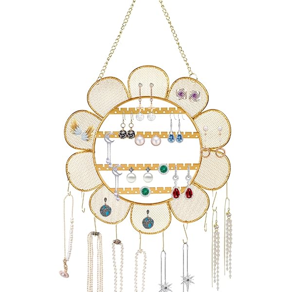 Gearmax Cintre De Bijoux En Forme De Cage D'Oiseau - Support Mural Noir Pour Boucles D'Oreilles Et Colliers