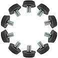Sourcingmap M8 x 10 x 22mm Furniture Glide Leveling Feet Adjustable Leveler Floor Protector for Table Desk Cabinet Leg 10 Pac
