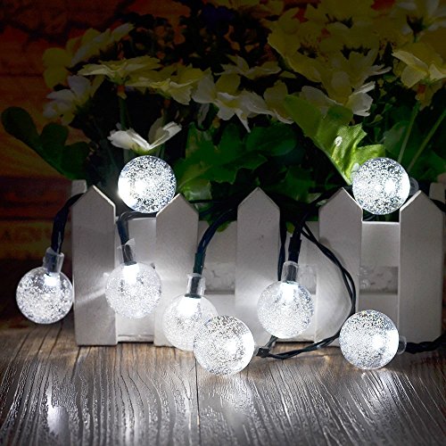 InnooTech 30er LED Solar Globe Garten Lichterkette Außen Kristall 6 Meter, Solar Kugel Beleuchtung für Party, Outdoor, Fest Deko usw. - 3