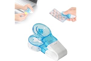 SAKEMA Pilulier portable, petit dissolvant de distributeur de pilules, outil de retrait de médicaments sans contact, facile à retirer les pilules de l'emballage (1 PCS)