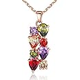 Yellow Chimes Chain Pendant for Women Multicolor Pendant Swiss Cubic Zirconia 18K Rose Gold Plated Pendant for Women and Girls.