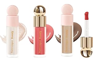 NEWVENPER Contour+ highlighter+ Fard per il viso con pennello per il viso, blush liquido, Illuminante Viso liquido highlighter Liquid Contour