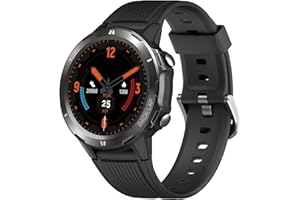 ASIAMENG Smartwatch Uomo Rotondo Grande Orologio Sportive Contapassi Cardiofrequenzimetro per Android iOS Orologio Bluetooth Fitness Impermeabile IP68 Notifiche Cronometro 12 Modalità Sport Metallo