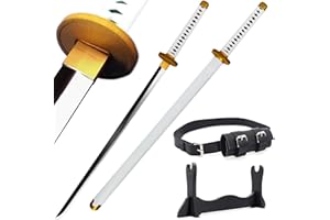 DIGITIZERART Halloween Prop Anime Cosplay Sword 100cm Fantasy Foam Samurai Sword Zoro Katana, Wado Ichimonji/Sandai Kitetsu/Shusui Samurai,Use for Arts Role Play Cosplay or Décor with Belt and Stand (Style D)