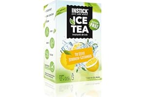INSTICK JUST ADD WATER INSTICK Ice Tea senza zucchero (Tè Freddo Limone) - 1 confezione per 12 x 0,5-1 L - Bevanda istantanea senza zucchero - Polvere per bevande vegane a basso contenuto calorico e vitamina C