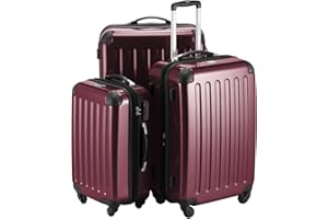 HAUPTSTADTKOFFER® ALEX - Valigia rigida (Set di 3, Bordeaux)
