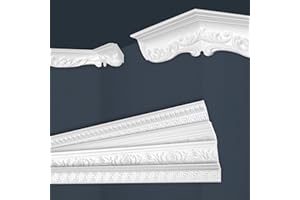 MARBET DESIGN Marbet soffitto modanature bianco pacchetto risparmio di styrofoam EPS - stucco modanature fantasia, nel design tradizionale - (30 metri B-45) styrofoam profilo angolo profilo parete