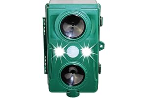 GLB GREEN LEVEL BERLIN Ahuyentador Solar Aves | Ultrasonidos | Sensor Movimiento | Modo Continuo | Palomas | Gorriones | Gaviotas | Flash Opcional