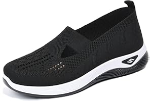 CHEULING Women's Woven Orthopedic Breathable Soft Sole Shoes Walking Slip on Shoes Hands Free Slip in Casual Sneakers Arch Support Stretch Shoes