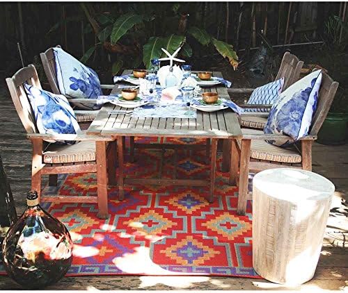 'Outdoor Plastic Reversible Rug Lhasa orange/purple