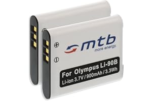 MTB MORE ENERGY 2X Batería Compatible con Ricoh DB-110 DB110 para Ricoh GR III - Ricoh WG-6 - Ricoh G900, G900SE [Li-Ion - 900mAh - 3.7V ]