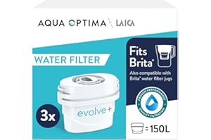 Aqua Optima EPS319 Optima, Evolve+ wkład filtrujący do wody kompatybilny z Brita, Maxtra+ i PerfectFit, 3-pak (zasilanie 3 miesiące)