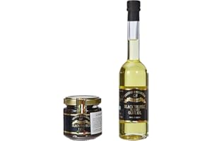 La Rustichella - Set de pâtés à la truffe noire 90g et huile d'olive à la truffe noire 100ml, Vegan, Sans Gluten, Sans cholestérol - Délices Italiens