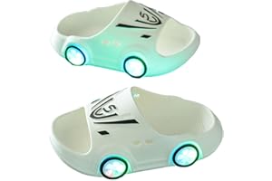 WEYSHHT 2023 New Sports Car Style Kids Luminous Slippers, Chaussons Voiture, 2023 Nouvelles Pantoufles Lumineuses pour Enfants de Style Voiture de Sport, Mode Confortable Antidérapantes