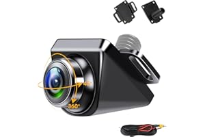 AIRPUXEM 【3 Metodi di Montaggio】AHD 1080P Retrocamera Auto 360° Rotante Telecamera Posteriore Auto Alloggiamento in Metallo con Visione Notturna Telecamera Retromarcia Auto Universale DC 12V-24V per SUV Camper