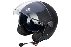 Befast | Rapid Connect - Casco Jet Omologato con Interfono Integrato, Casco Scooter con Ampia Visiera Antigraffio, Casco Moto Jet con Occhialino Parasole a Scomparsa